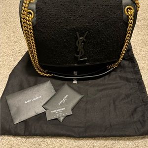 YSL Niki medium tweed bag.